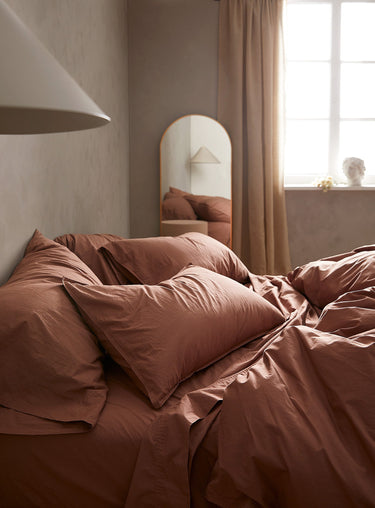 Garment wash organic cotton duvet cover set